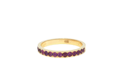 Yellow Gold Eternity Ring with Round Brilliant Cut Rubies
