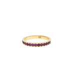 Load image into Gallery viewer, Yellow Gold Eternity Ring with Round Brilliant Cut Rubies
