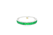 White Gold Eternity Ring with Round Cut Emeralds