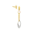 Load image into Gallery viewer, Elegant 14ct Triple Tone Gold Dangle Earrings with Geometric Design