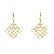 Yellow Gold Dangle Earrings With White Gold