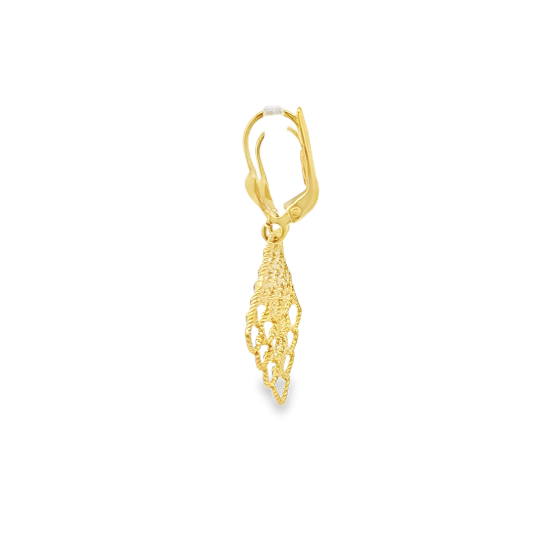 Yellow Gold Dangle Earrings With White Gold