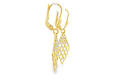 Yellow Gold Dangle Earrings With White Gold