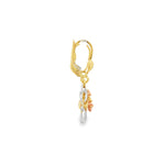 Load image into Gallery viewer, Floral Motif Tri-Colour Gold Dangle Earrings
