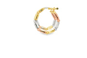 Tri-Color Gold Hoop Earrings in Sleek Design