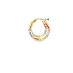 Load image into Gallery viewer, Tri-Color Gold Hoop Earrings in Sleek Design