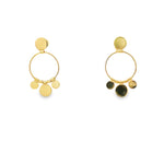 Load image into Gallery viewer, Yellow Gold Coin Charm Dangle Earrings