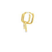 Yellow Gold Rectangular Link Dangle Earrings