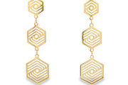 Geometric 14ct Yellow Gold Dangle Earrings