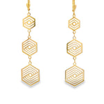 Load image into Gallery viewer, Geometric 14ct Yellow Gold Dangle Earrings