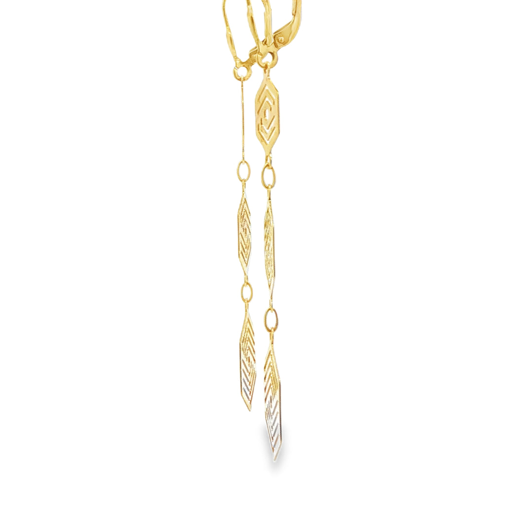 Geometric 14ct Yellow Gold Dangle Earrings