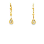Load image into Gallery viewer, Yellow Gold Dangle Earrings with Round Brilliant Diamonds