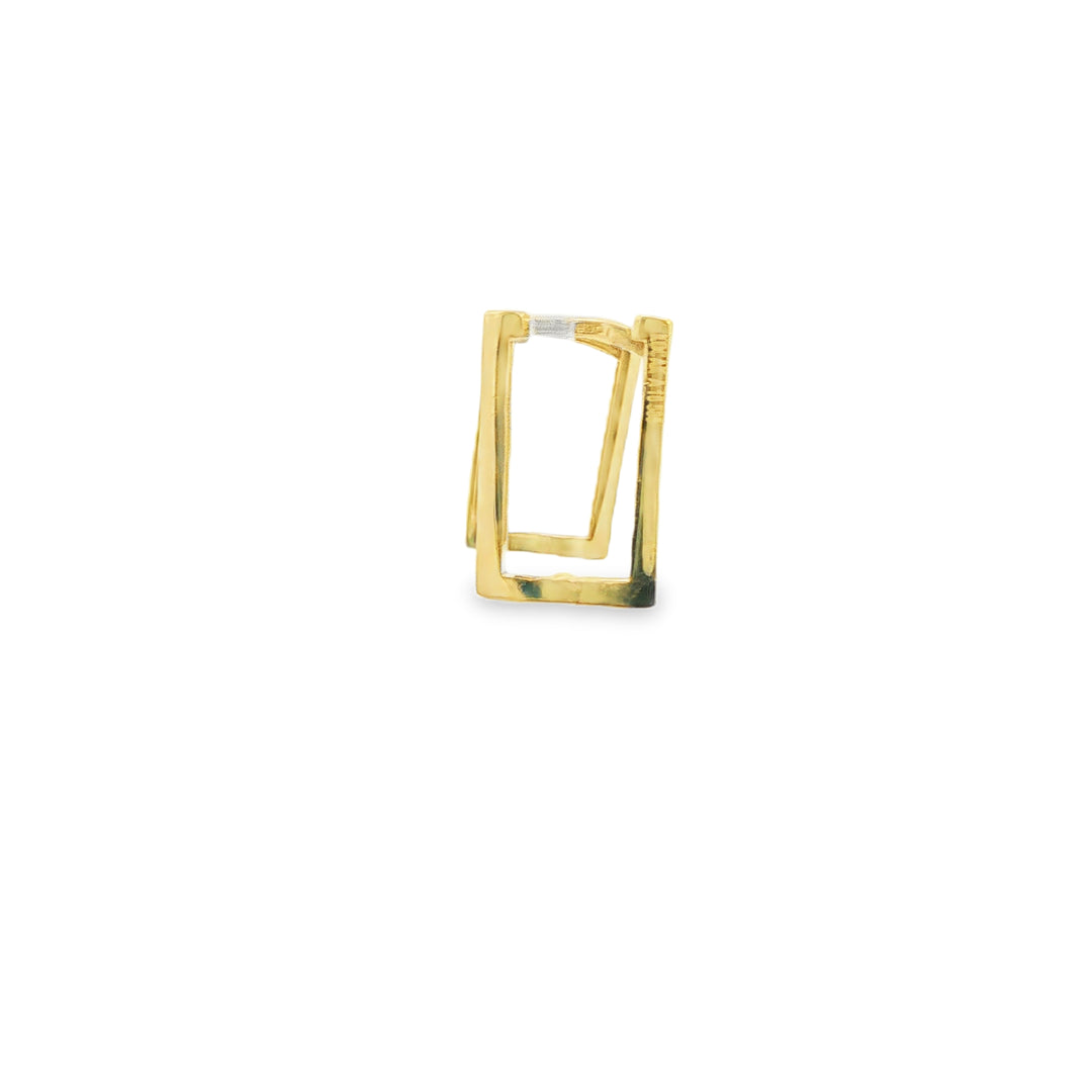 14ct Yellow Gold CZ Hoop Earrings