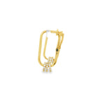 Load image into Gallery viewer, Yellow Gold Hoop Earrings with Round Brilliant CZ
