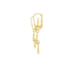 Load image into Gallery viewer, Yellow Gold Dangle Earrings with Round Cut CZ