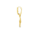 Load image into Gallery viewer, Yellow Gold Dangle Earrings with Round Cut CZ
