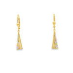 Load image into Gallery viewer, 14ct Yellow Gold Dangle Earrings with Trapezoid Cut CZ