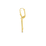 14ct Yellow Gold Dangle Earrings with Trapezoid Cut CZ