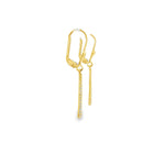 Load image into Gallery viewer, 14ct Yellow Gold Dangle Earrings with Trapezoid Cut CZ