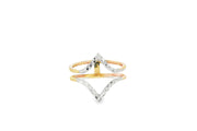 Geometric Two Tone Gold Band Ring