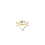 Load image into Gallery viewer, Geometric Two Tone Gold Band Ring