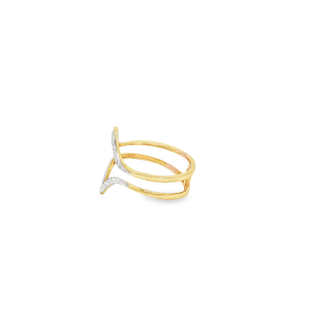 Geometric Two Tone Gold Band Ring