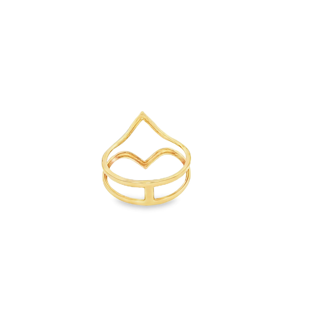 Geometric Two Tone Gold Band Ring