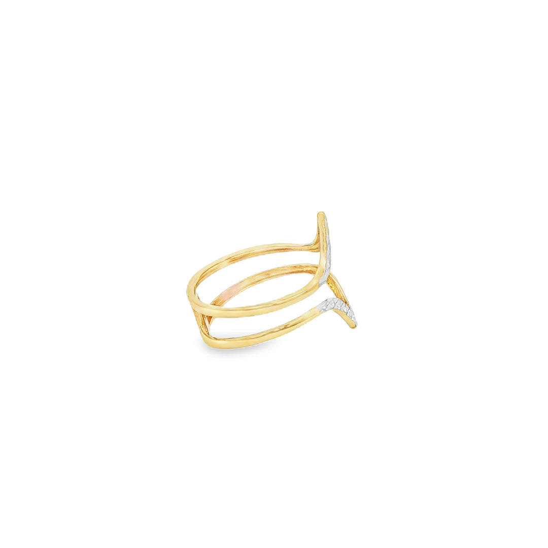 Geometric Two Tone Gold Band Ring