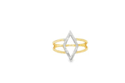 Two Tone Gold Open Geometric Band Ring