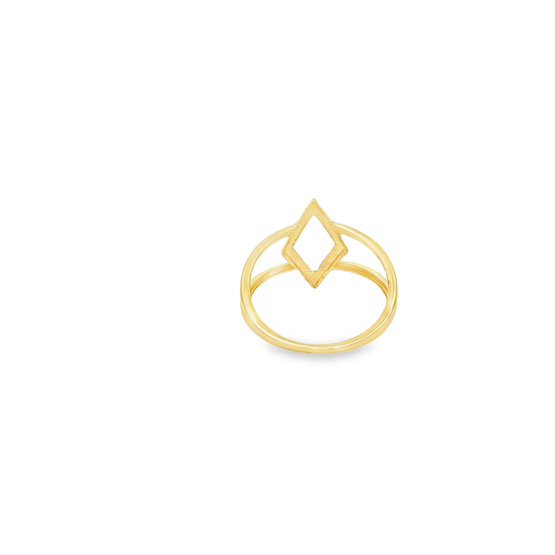 Two Tone Gold Open Geometric Band Ring