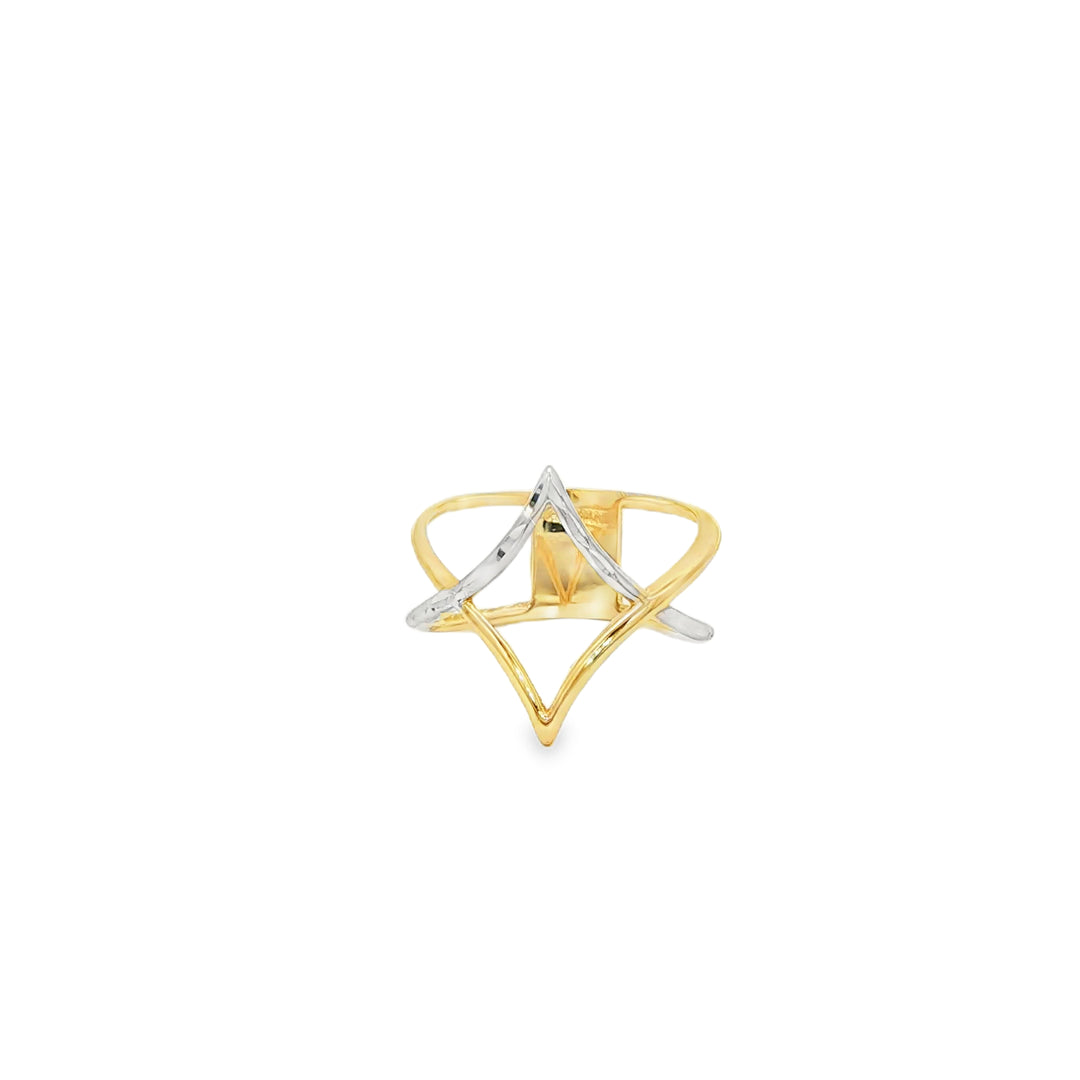 Geometric Two Tone Gold Cocktail Ring