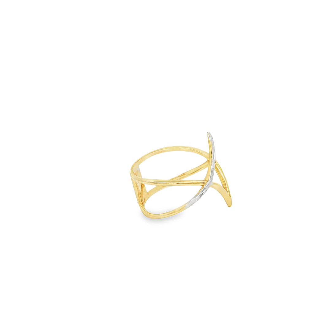 Geometric Two Tone Gold Cocktail Ring
