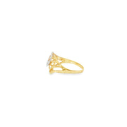 14ct Two-Tone Openwork Sculptural Ring in Yellow and White Gold
