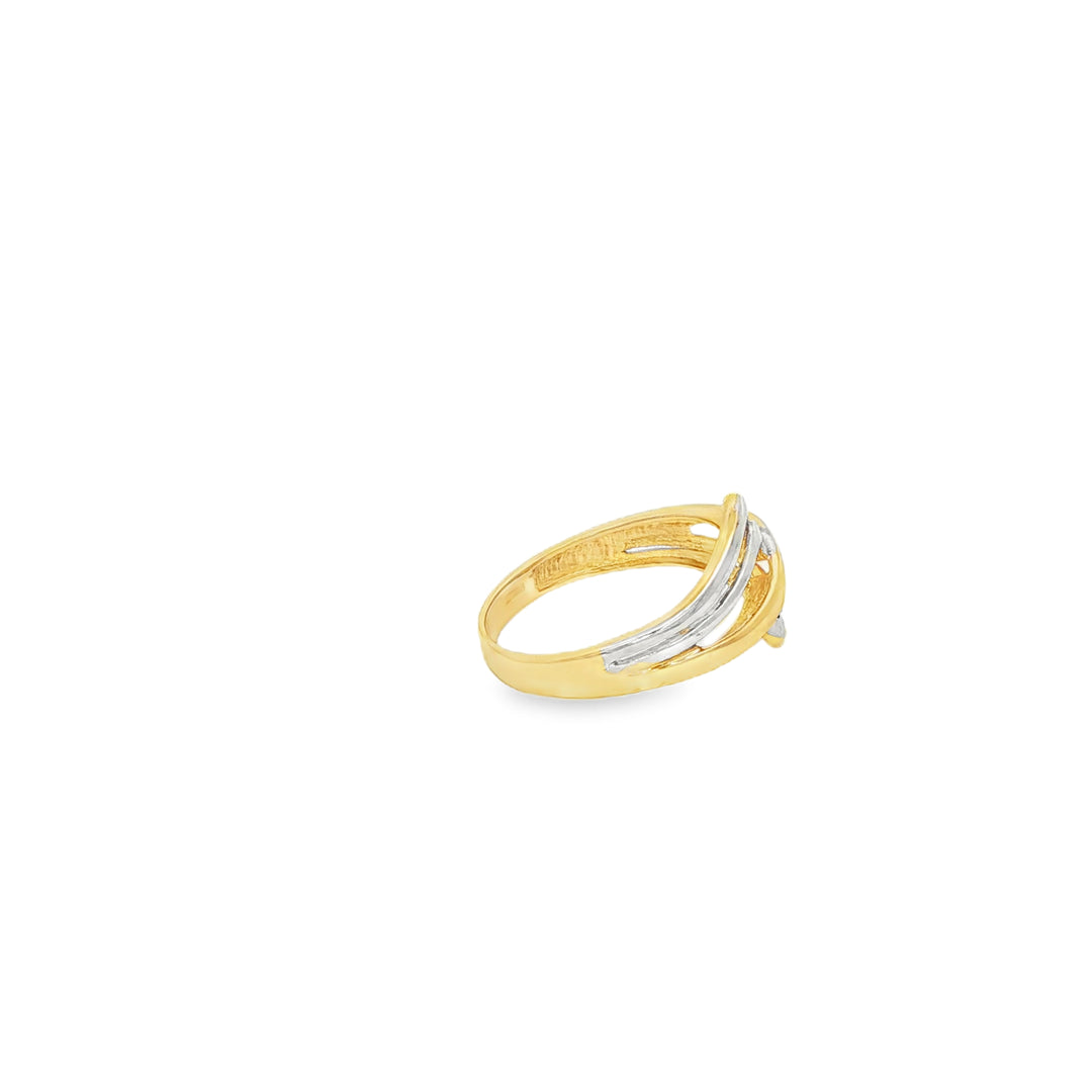 14ct Two Tone Gold Intertwined Band Ring