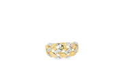Textured Woven Design Yellow Gold Band Ring