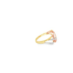 Load image into Gallery viewer, Tri-Tone Gold Intertwined Band Ring