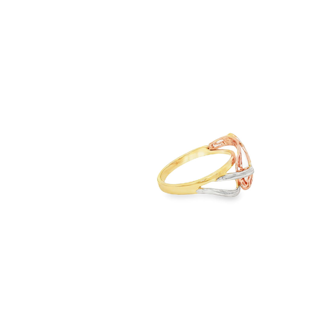Tri-Tone Gold Intertwined Band Ring