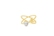 Yellow Gold Multistone Ring with Heart Shape