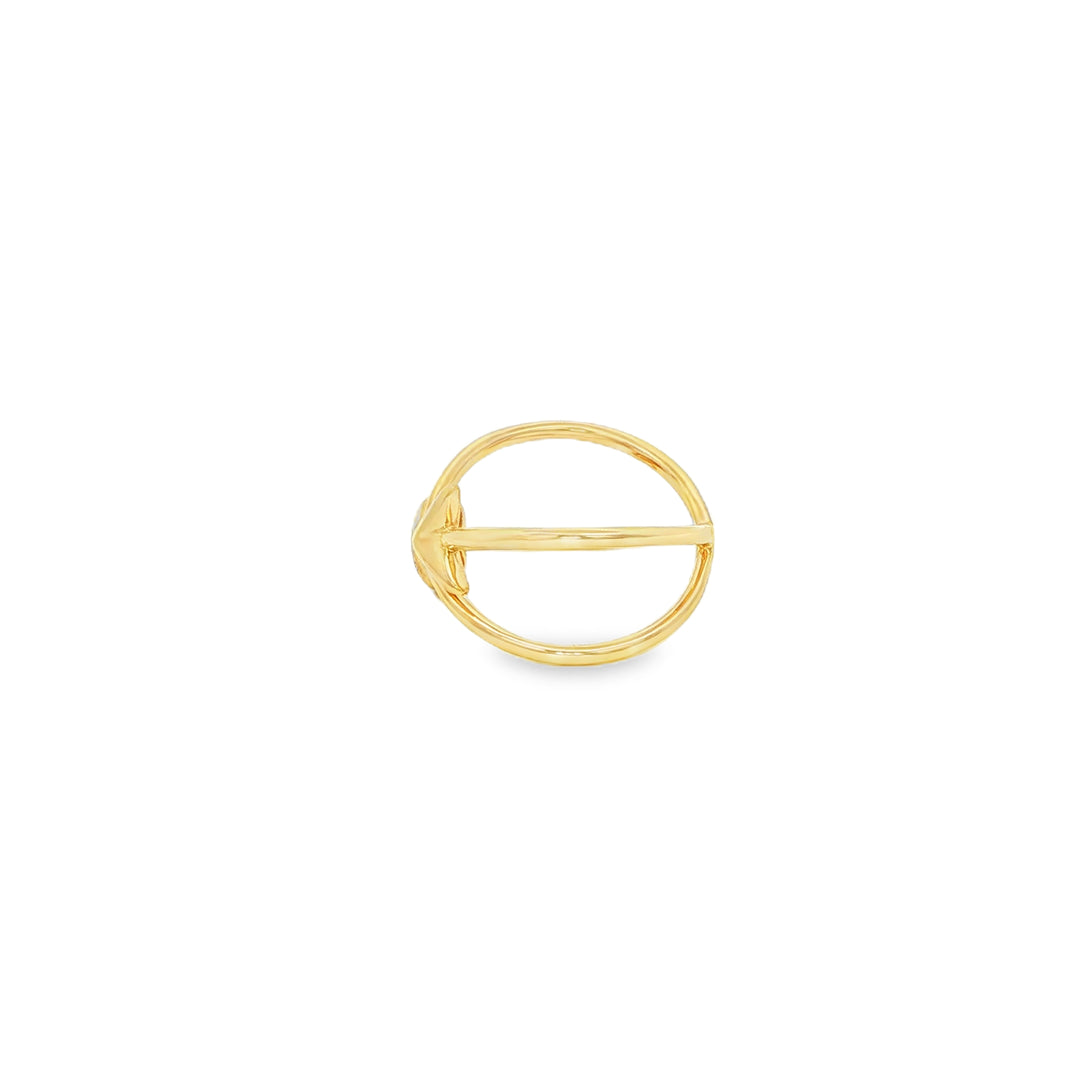 Yellow Gold Multistone Ring with Heart Shape