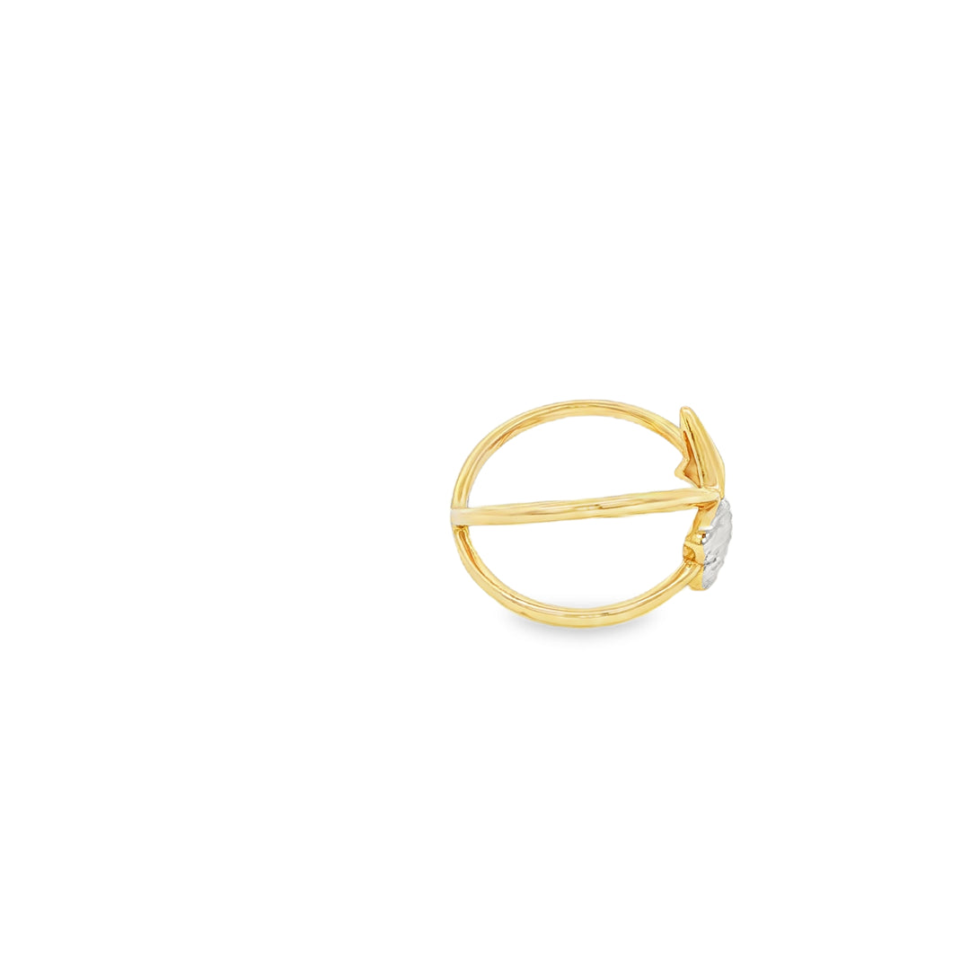 Yellow Gold Multistone Ring with Heart Shape