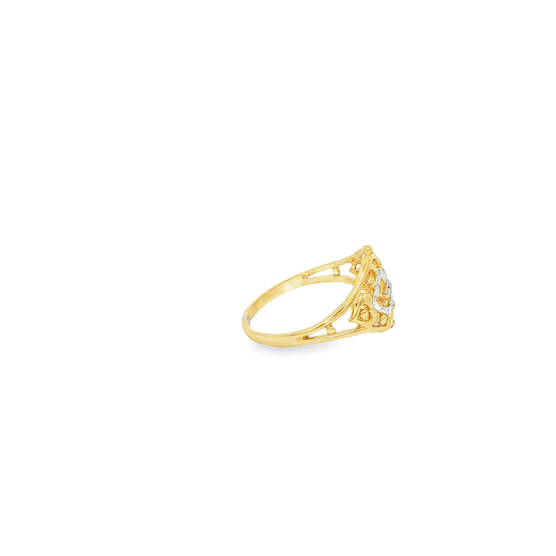 Filigree Design Yellow Gold Statement Ring