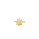 Load image into Gallery viewer, Floral Yellow Gold Ring with Round Diamond Cut Centerpiece