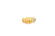 Tri-Color Yellow Gold Band Ring