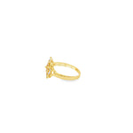 Load image into Gallery viewer, Tri-Tone Gold Floral Cocktail Ring with Intricate Filigree