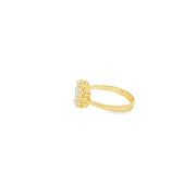 Yellow Gold Ring with Round Cut CZ Cluster