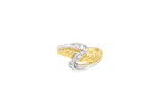 Two Tone Gold Multistone Ring with Round Cut CZ