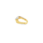 Load image into Gallery viewer, Two Tone Gold Multistone Ring with Round Cut CZ