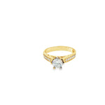 Load image into Gallery viewer, Yellow Gold Engagement Ring with Round Brilliant CZ