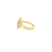 Two Tone Gold Heart-Shaped CZ Ring
