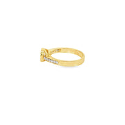 Yellow Gold Solitaire Ring with Round Cut CZ